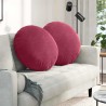 Coussins de siège 2 pcs Bordeaux Ø60 x 21 cm Velours 553271553271