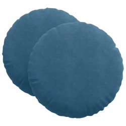 Coussins de siège 2 pcs Bleu Ø60 x 21 cm Velours 553281553281