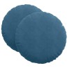 Coussins de siège 2 pcs Bleu Ø60 x 21 cm Velours 553281553281