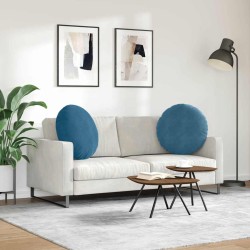 Coussins de siège 2 pcs Bleu Ø60 x 21 cm Velours 553281553281