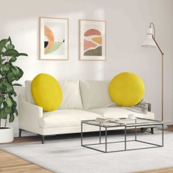 Coussins de siège 2 pcs Jaune Ø60 x 21 cm Velours 553282553282