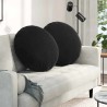Coussins de siège 2 pcs Noir Ø60 x 21 cm Velours 553283553283