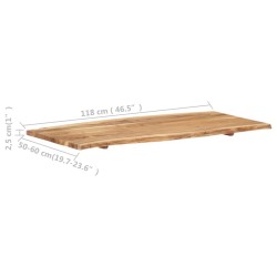 Dessus de table Bois d'acacia massif 118x(50-60)x2,5 cm 553305553305