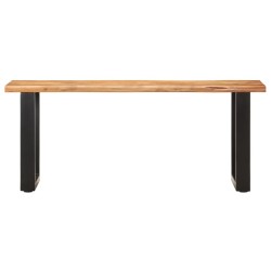 Banc au bord naturel du bois 110 cm Bois d'acacia solide acier 553308553308