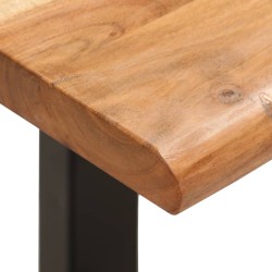 Banc au bord naturel du bois 110 cm Bois d'acacia solide acier 553308553308