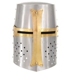 Casque de chevalier croisé antique pour GN Argenté Acier 553323553323