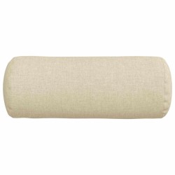 Coussins d'accent 2 pcs Crème Ø 15 x 40 cm tissu 553343553343