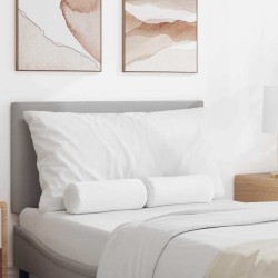 Coussins d'accent 2 pcs Blanc Ø 15 x 40 cm tissu 553344553344