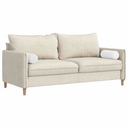 Coussins d'accent 2 pcs Blanc Ø 15 x 40 cm tissu 553344553344