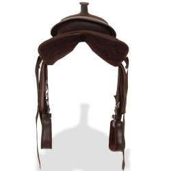 Selle, bridon et col de poitrine Cuir véritable 12 po Marron 553382553382
