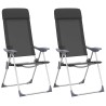 Chaise pliante de camping lot de 2 Noir Aluminium 553383553383