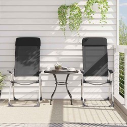 Chaise pliante de camping lot de 2 Noir Aluminium 553383553383