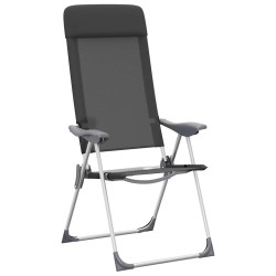Chaise pliante de camping lot de 2 Noir Aluminium 553383553383