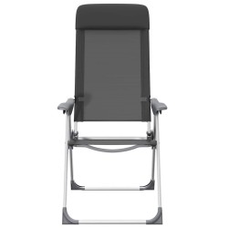 Chaise pliante de camping lot de 2 Noir Aluminium 553383553383