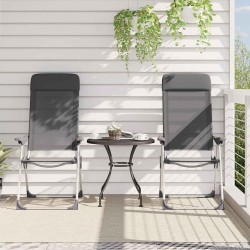 Chaises de camping pliables lot de 2 Gris Aluminium 553388553388