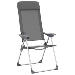 Chaises de camping pliables lot de 2 Gris Aluminium 553388553388