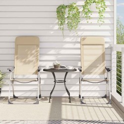 Chaises de camping pliables lot de 2 Crème Aluminium 553393553393