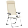 Chaises de camping pliables lot de 2 Crème Aluminium 553393553393