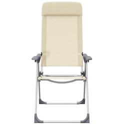Chaises de camping pliables lot de 2 Crème Aluminium 553393553393