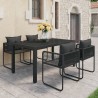 Ensemble à manger de jardin 5 pcs PVC résine tressée noir 553400553400