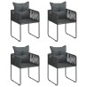 Ensemble à manger de jardin 5 pcs PVC résine tressée noir 553400553400