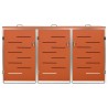 Abri pour trois poubelles 207x77,5x112,5 cm Inox 553433553433