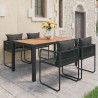Ensemble à manger de jardin 5pcs PVC résine tressée noir marron 553446553446