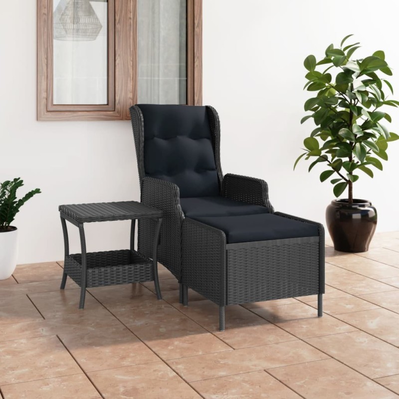 Salon de jardin 2 pcs avec coussins résine tressée gris foncé 553447553447