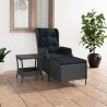 Salon de jardin 2 pcs avec coussins résine tressée gris foncé 553447553447