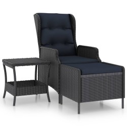 Salon de jardin 2 pcs avec coussins résine tressée gris foncé 553447553447