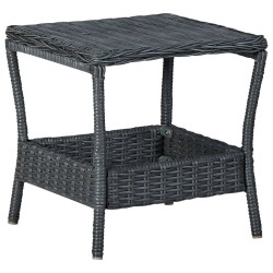 Salon de jardin 2 pcs avec coussins résine tressée gris foncé 553447553447