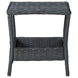Salon de jardin 2 pcs avec coussins résine tressée gris foncé 553447553447