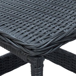 Salon de jardin 2 pcs avec coussins résine tressée gris foncé 553447553447