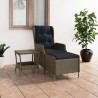 Salon de jardin 2 pcs avec coussins résine tressée marron 553448553448
