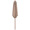 Parasol d'extérieur avec mât en bois 270 cm taupe 553449553449