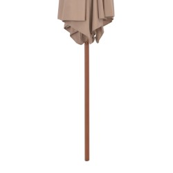 Parasol d'extérieur avec mât en bois 270 cm taupe 553449553449
