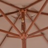 Parasol d'extérieur avec mât en bois 270 cm taupe 553449553449