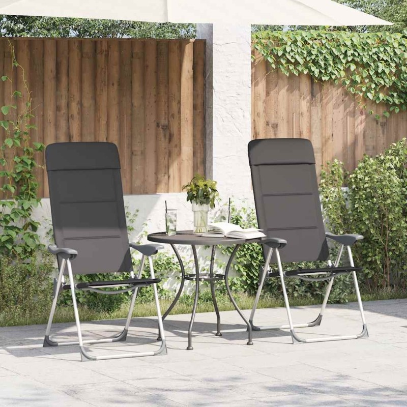 Chaise de camping lot de 2 Gris 58x69x111 cm Aluminium 553459553459