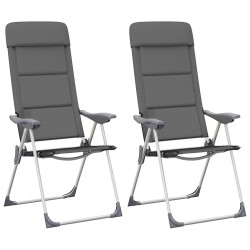 Chaise de camping lot de 2 Gris 58x69x111 cm Aluminium 553459553459