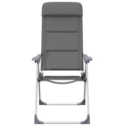Chaise de camping lot de 2 Gris 58x69x111 cm Aluminium 553459553459