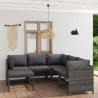 Salon de jardin 6 pcs avec coussins Résine tressée Gris 553467553467