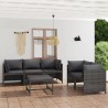 Salon de jardin 6 pcs avec coussins Résine tressée Gris 553469553469