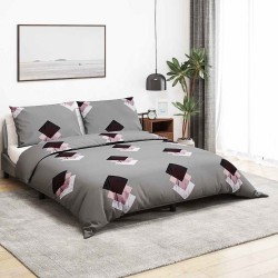 Ensemble de housse de couette Gris 155x220 cm Coton 553479553479