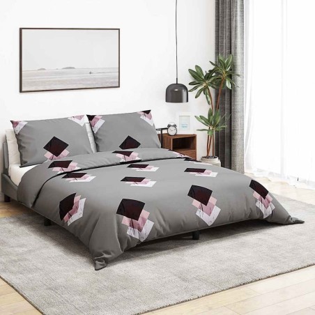 Ensemble de housse de couette Gris 155x220 cm Coton 553479553479