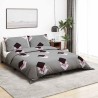 Ensemble de housse de couette Gris 155x220 cm Coton 553479553479