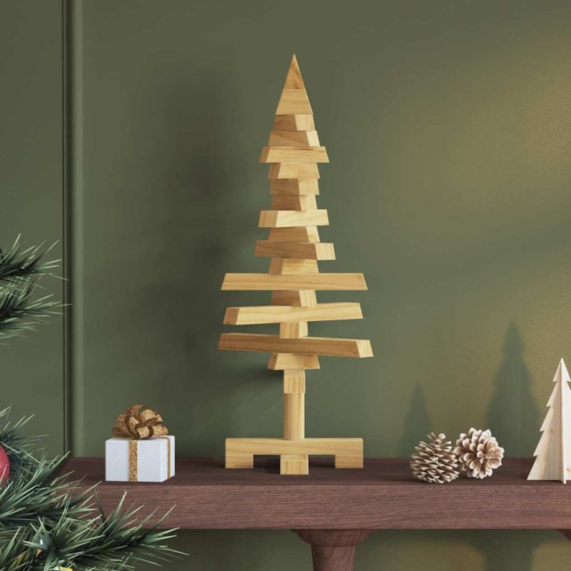 Arbre de Noël en bois Marron 60 cm Bois massif en pin 553495553495