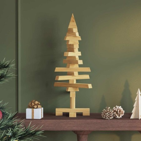Arbre de Noël en bois Marron 60 cm Bois massif en pin 553495553495