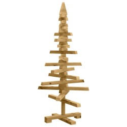 Arbre de Noël en bois Marron 90 cm Bois massif en pin 553496553496