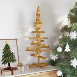 Arbre de Noël en bois Marron 90 cm Bois massif en pin 553496553496