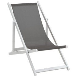 Chaises de plage pliables lot de 2 Aluminium et textilène Gris 553550553550